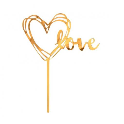 Foto - Vârf de tort acrilic - Dragoste, 1 bucată