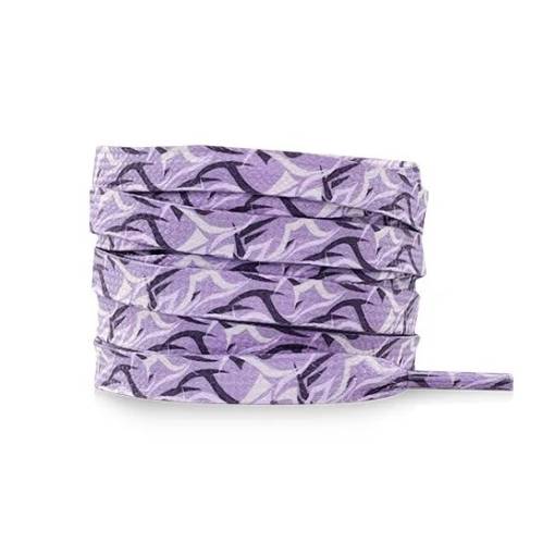 Foto - Șireturile late cu imprimeu cu spini, o pereche - violet, 120 cm