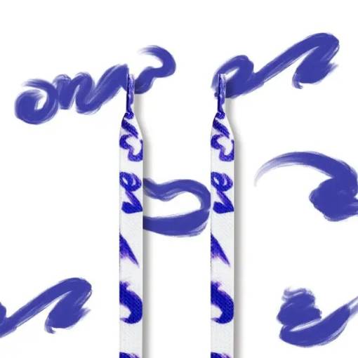 Foto - Șireturile late cu imprimeu graffiti, o pereche - Violet, 120 cm