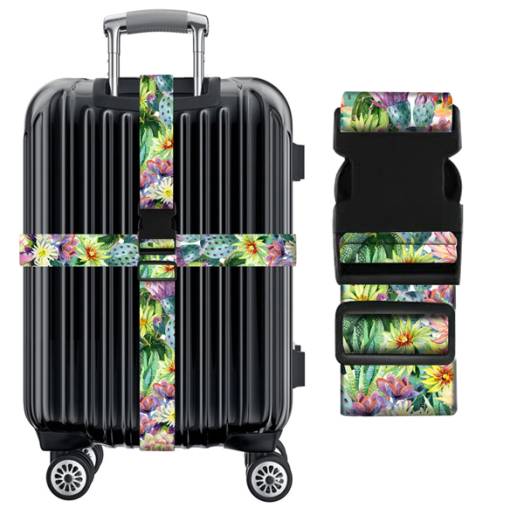 Foto - Curea de siguranță pentru valiză - Cactus colorat