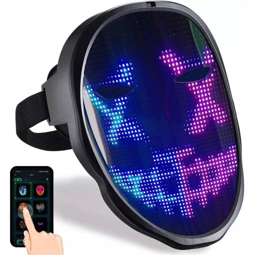Foto - Masca LED programabilă cu încărcare USB