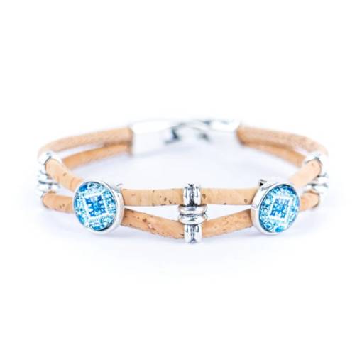 Foto - Cadru din plută cu două ornamente - Albastru