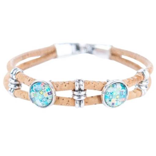 Foto - Ramă din plută cu două decorațiuni - Cu gresie albastră