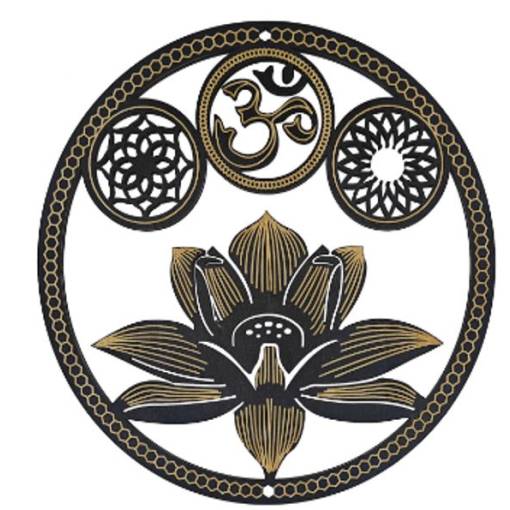 Foto - Ornament din lemn 20 cm - Om și lotus