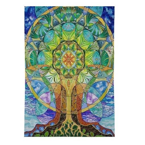 Foto - Decorație de perete 95 x 73 - Copacul vieții cosmice