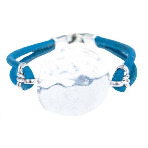 Foto - Ramă din plută - Albastră cu element metalic