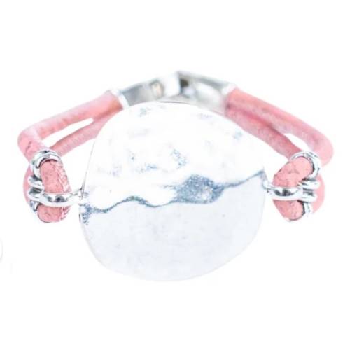 Foto - Ramă din plută - Roz cu element metalic