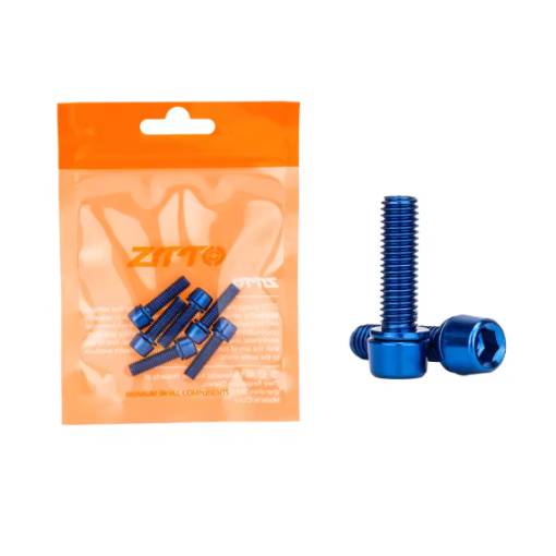 Foto - Șuruburi din titan pentru ghidon M5x18 mm, set de 6 buc. - Albastre