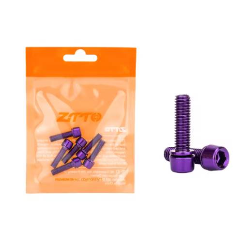 Foto - Șuruburi din titan pentru ghidon M5x18 mm, set de 6 buc. - Violet