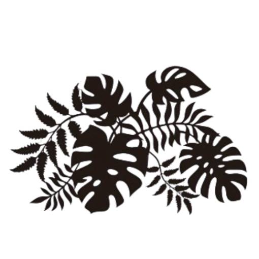 Foto - Decorație metalică de perete 27 cm - Frunze de Monstera