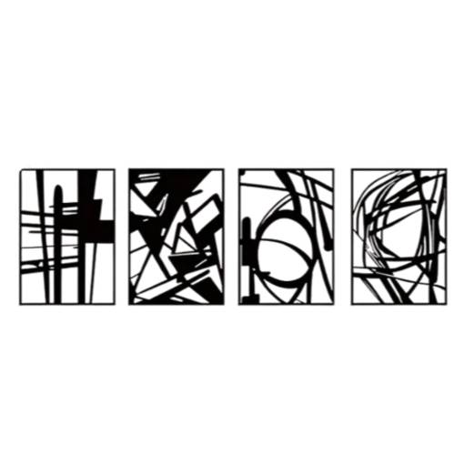 Foto - Decorație de perete din metal 40 cm 4 buc - Abstracție