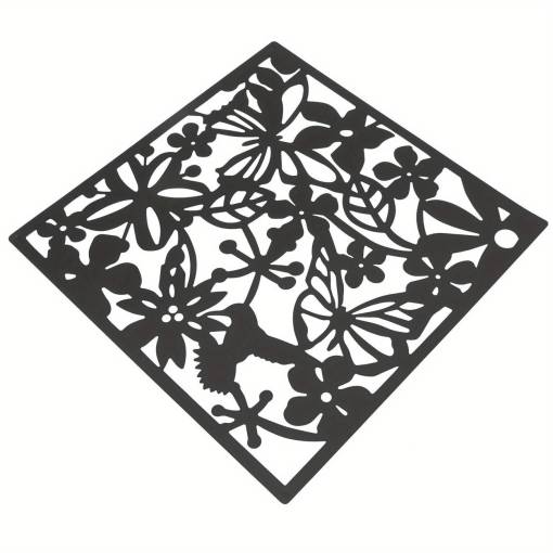 Foto - Perdea decorativă suspendată cu set de 12 piese - Fluturi, Neagră