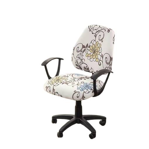 Foto - Set huse elastice pentru scaune de birou, 2 bucăți - Flori