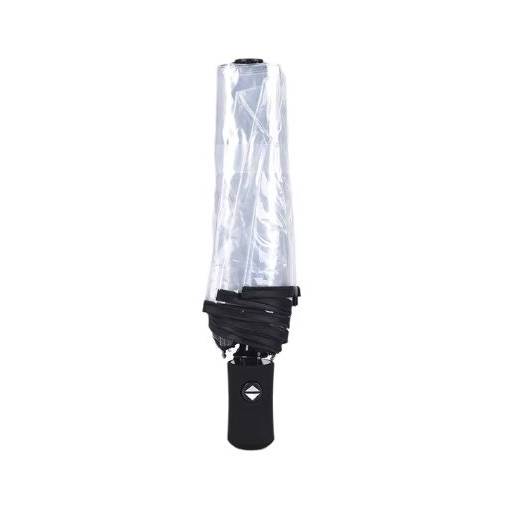 Foto - Umbrelă pliabilă complet automată - Transparentă cu margine neagră