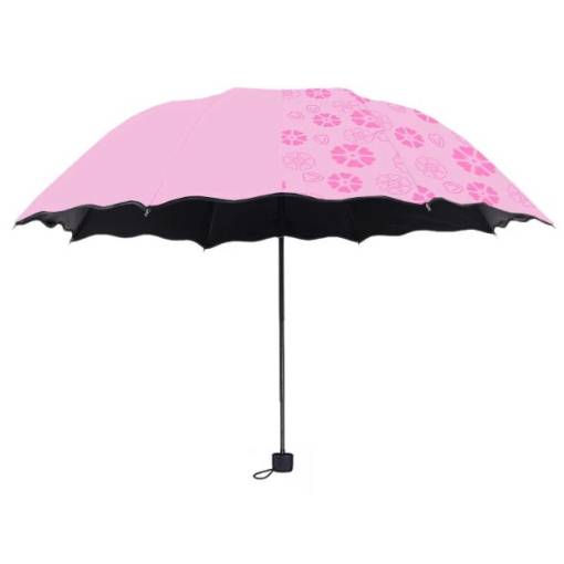 Foto - Umbrelă pliabilă pentru femei cu protecție UV - Roz deschis