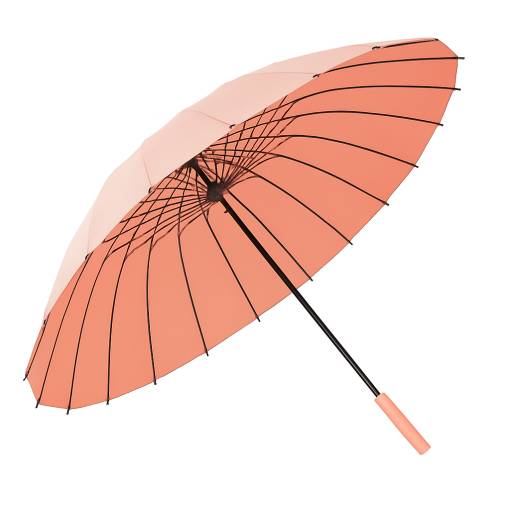 Foto - Umbrelă elegantă semi-automată - Roz deschis