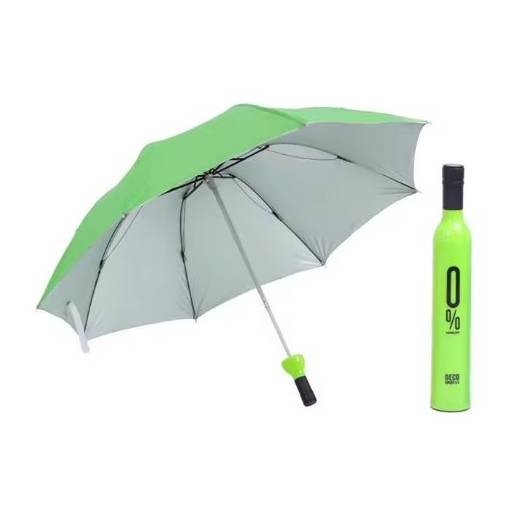 Foto - <b>Umbrela pliabilă cu protecție UV în formă de sticlă - Verde strălucitor</b>