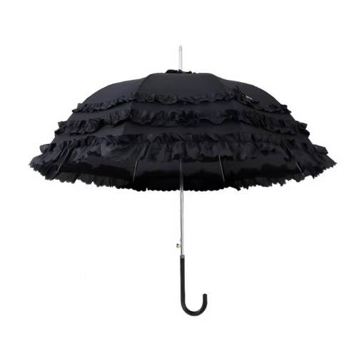 Foto - Umbrela manuală de nuntă cu protecție UV - Neagră