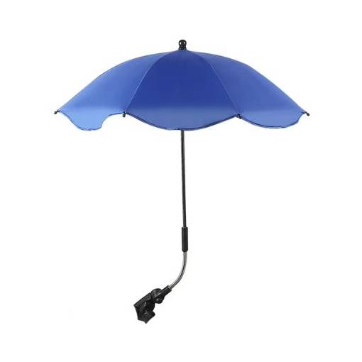 Foto - Umbrela ajustabilă cu protecție UV și prindere pentru cărucior - Albastru închis