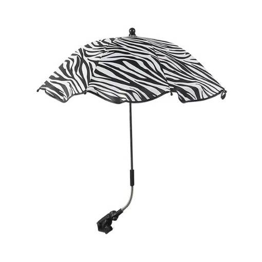Foto - Umbrelă ajustabilă cu protecție UV și prindere pe cărucior - Model zebră