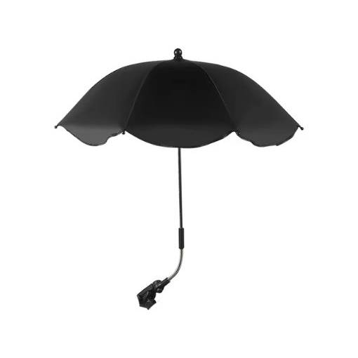 Foto - Umbrelă ajustabilă cu protecție UV și prindere pe cărucior - Neagră