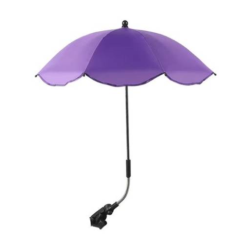 Foto - Umbrelă ajustabilă cu protecție UV și prindere pe cărucior - Violet