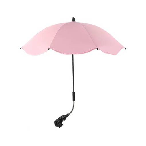 Foto - Umbrelă ajustabilă cu protecție UV și prindere pe cărucior - Roz deschis