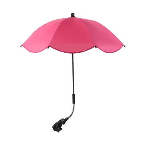 Foto - Umbrelă ajustabilă cu protecție UV și prindere pe cărucior - Roșu închis