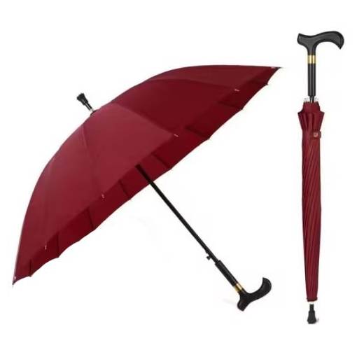 Foto - Căciulă de plimbare cu umbrelă 2 în 1 - Roșie