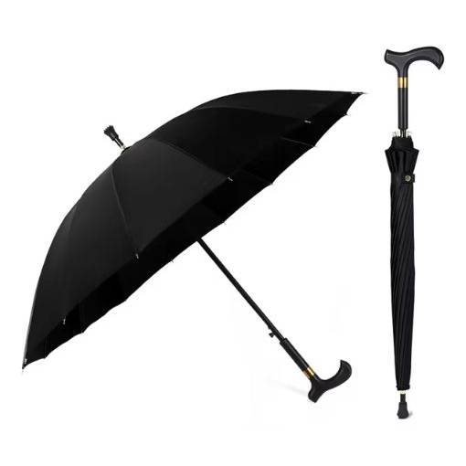 Foto - Căciulă de plimbare cu umbrelă 2 în 1 - Neagră