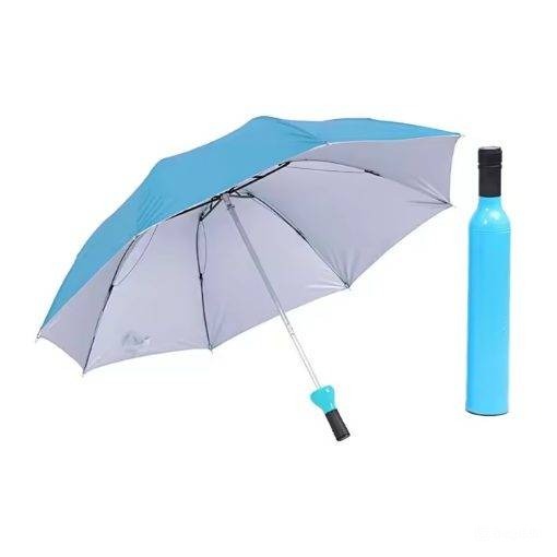 Foto - Umbrelă pliabilă cu protecție UV în formă de sticlă - Albastră deschisă