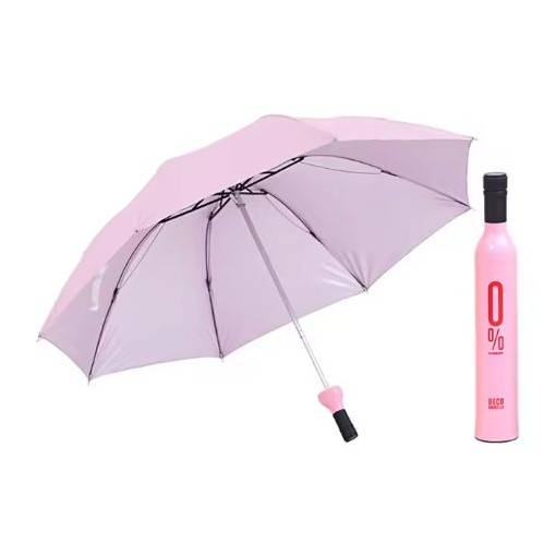 Foto - Umbrelă pliabilă cu protecție UV în formă de sticlă - Roz deschis
