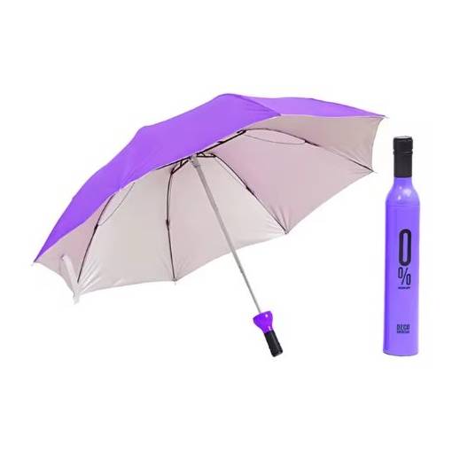 Foto - Umbrelă pliabilă cu protecție UV în formă de sticlă - Violet
