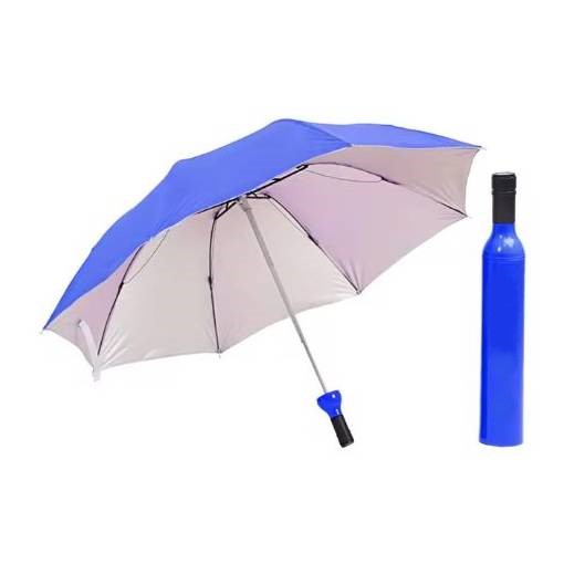 Foto - Umbrelă pliabilă cu protecție UV în formă de sticlă - Albastră închisă