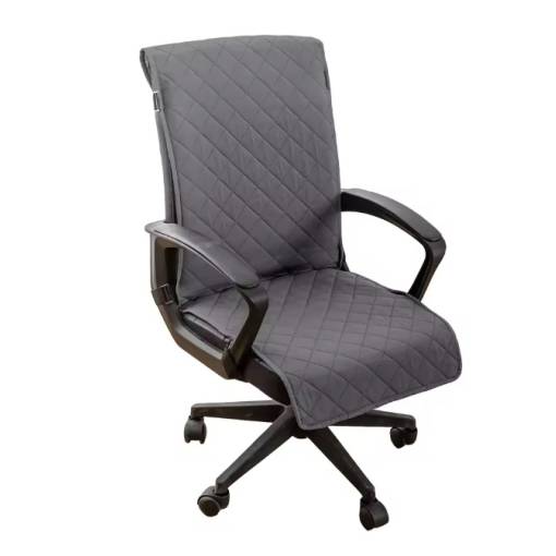 Foto - Husă universală matlasată pentru scaun de birou - Gri, mărimea L