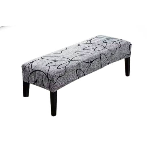 Foto - Husă elastică pentru bancă - Gri cu model negru