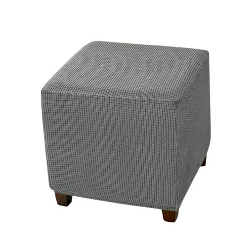 Foto - Husă universală din catifea pentru taburet - Gri deschis