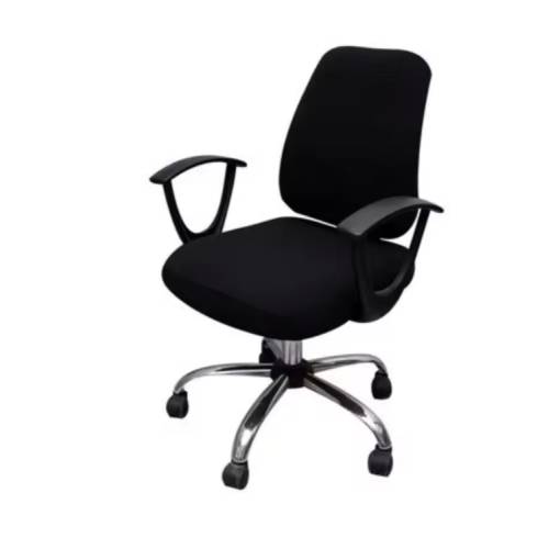 Foto - Set de 2 huse extensibile pentru scaune de birou - Negru