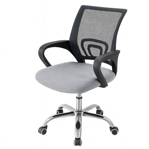 Foto - Husă pentru scaun de birou din catifea - Gri deschis, L