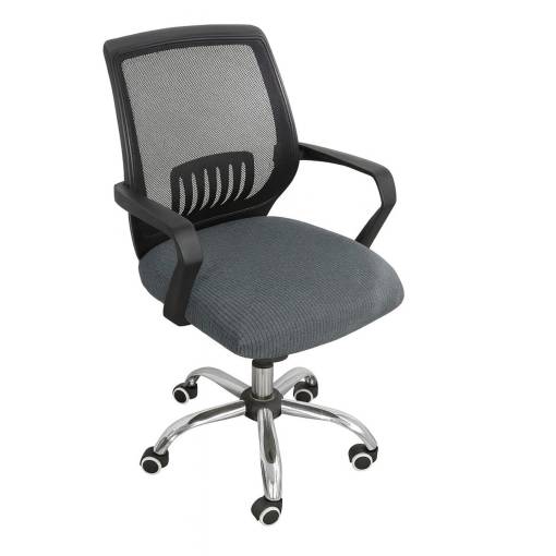 Foto - Husă pentru scaun de birou din fleece - Gri închis