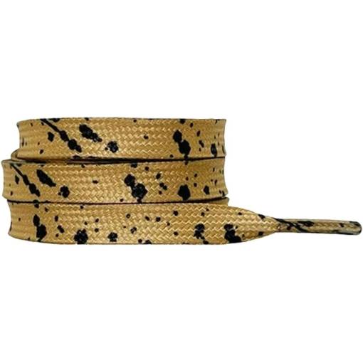 Foto - Sireturi late pentru pantofi, batikate bicolore, o pereche - Aur-negru, 120 cm