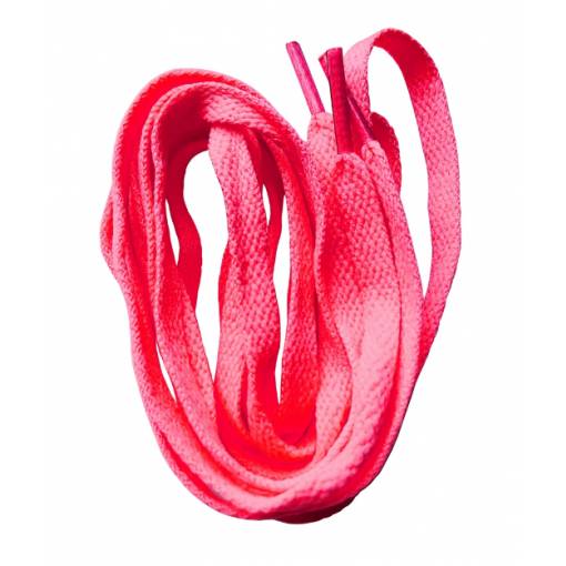 Foto - Sireturi late pentru pantofi, o pereche - Roz neon, 160 cm
