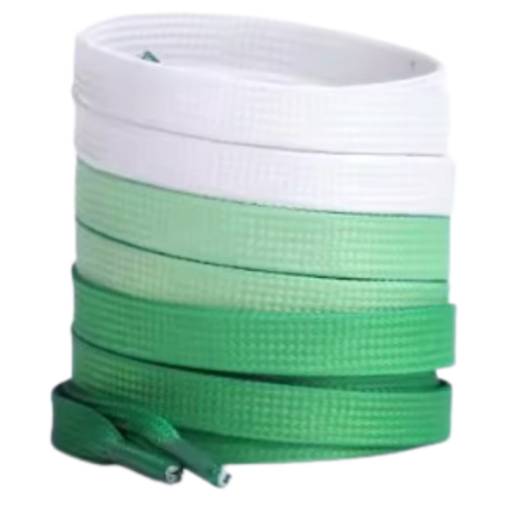 Foto - Șireturi late pentru pantofi, o pereche - Verde ombré, 120 cm