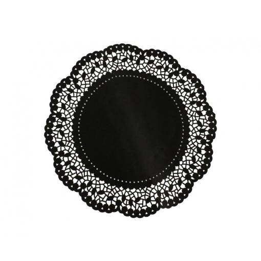 Foto - Dantelă decorativă din hârtie - Neagră, 6 bucăți