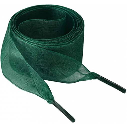 Foto - Șireturi satinate pentru pantofi, o pereche - Verde închis, 130 cm