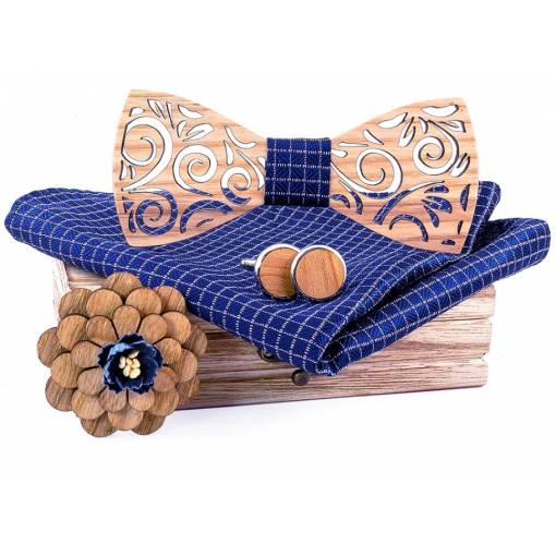 Foto - Papillon din lemn - Flori sculptate