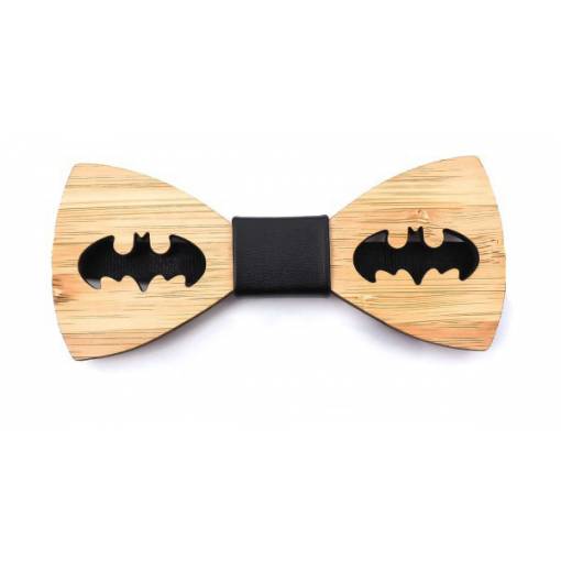 Foto - Papion din lemn - Cu simbolul Batman