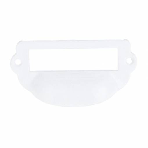 Foto - Mânere pentru sertar cu eticheta - Alb 82 x 39 mm