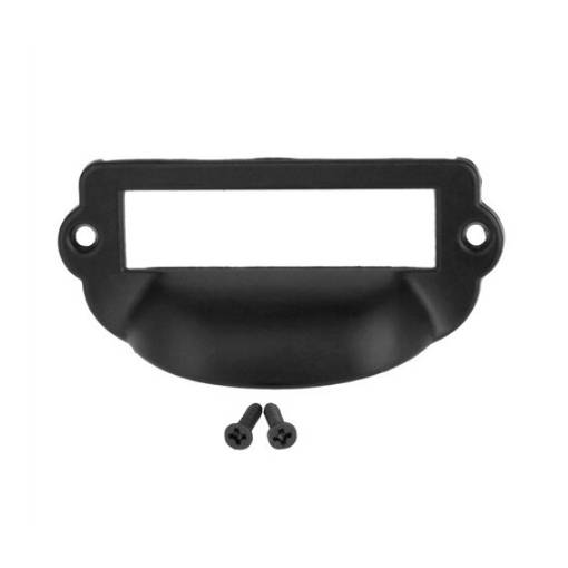 Foto - Mânere pentru sertar cu eticheta - Negru 82 x 40 mm