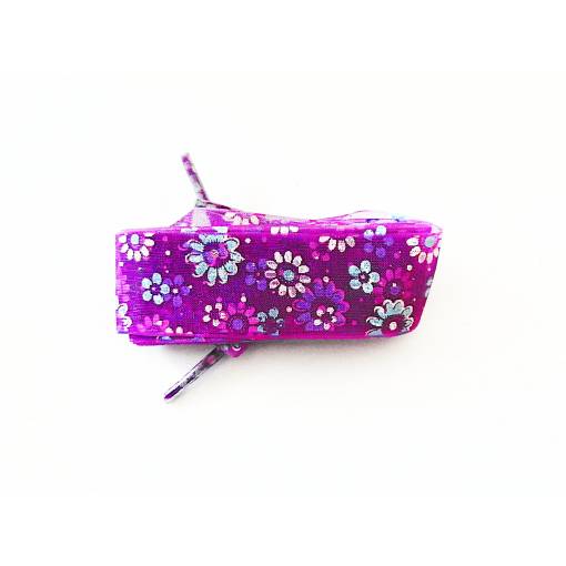 Foto - Șnururi din satin cu flori pentru încălțăminte sau hanorac, o pereche - Violet, 120 cm